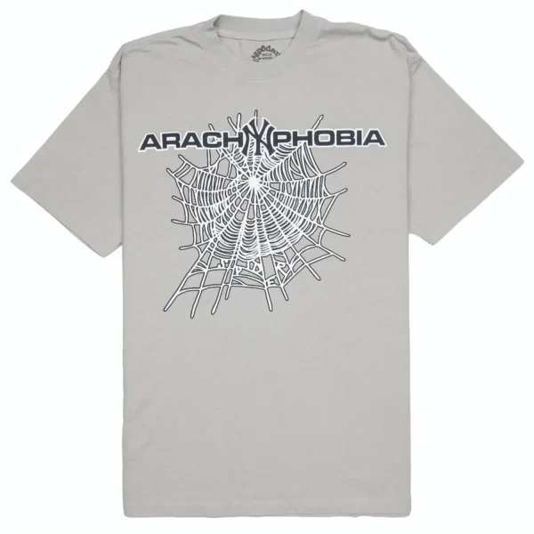 Picture shows Sp5der Arach NY Phobia Tee Grey from the front side