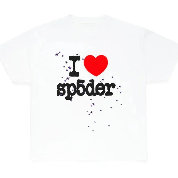 Photo 1 shows Sp5der I Heart SP5DER Tee White from the front