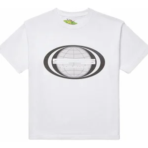 Picture 1 shows Sp5der Jumbo Globe Tee White from the front side