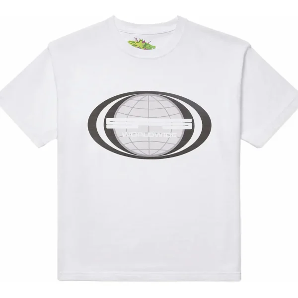 Picture 1 shows Sp5der Jumbo Globe Tee White from the front side