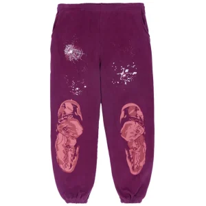 photo 1 Sp5der Nocturnal Highway Sweatpant Dark Purple from the front