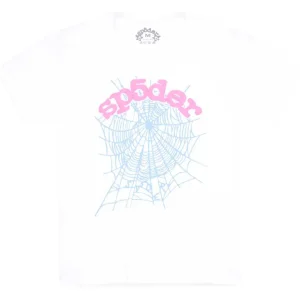 Picture shows Sp5der OG Web Baby Tee White from the front side