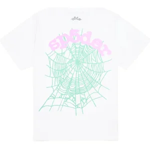 Picture shows Sp5der OG Web Tee White from the front side